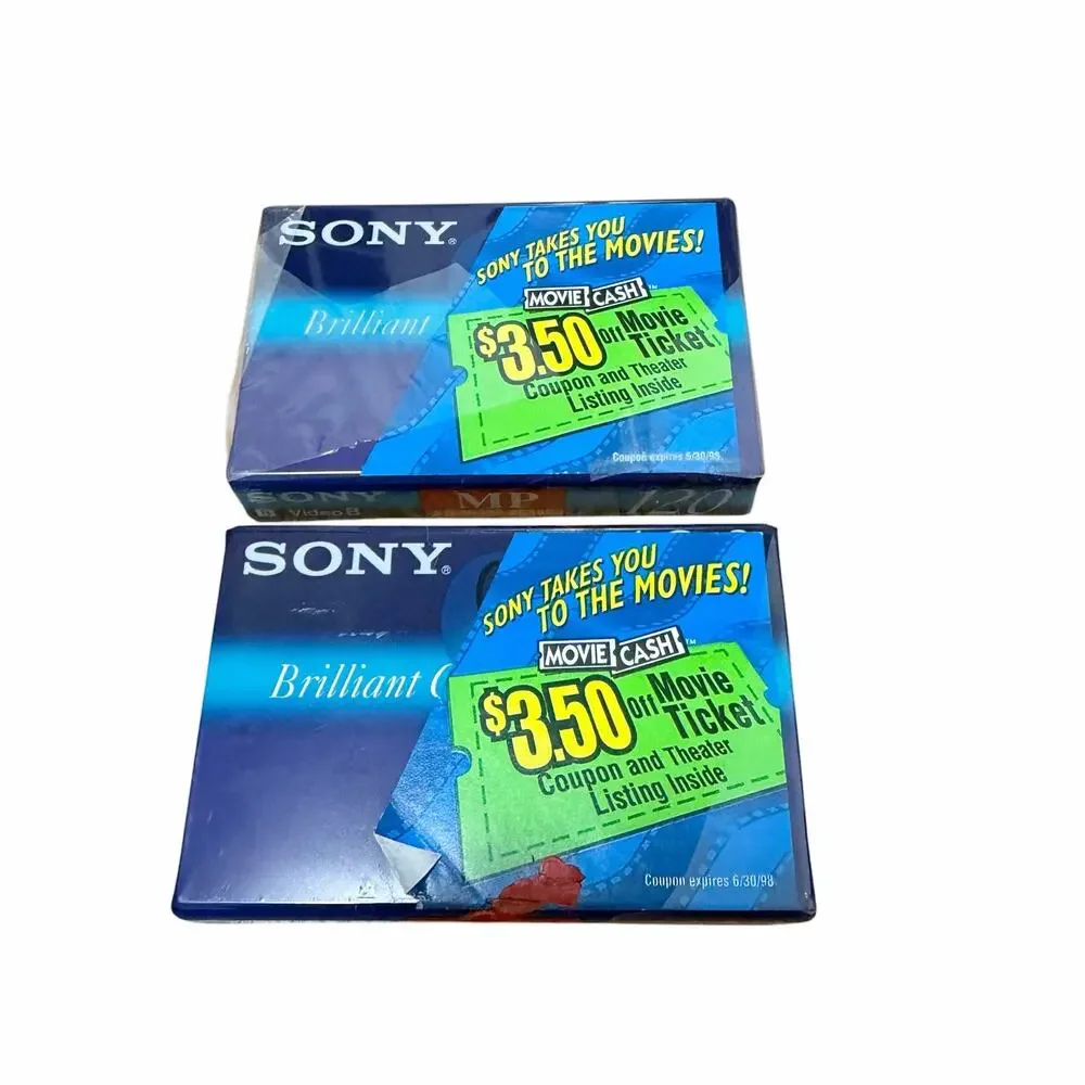 Sony Video 8 P6-120MP Camcorder Tape 120 Min Capacity Lot of 2 Sealed